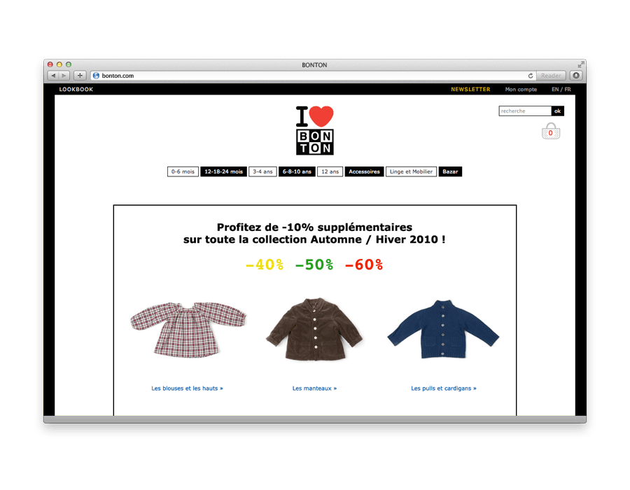 Bonton e-commerce website screenshot